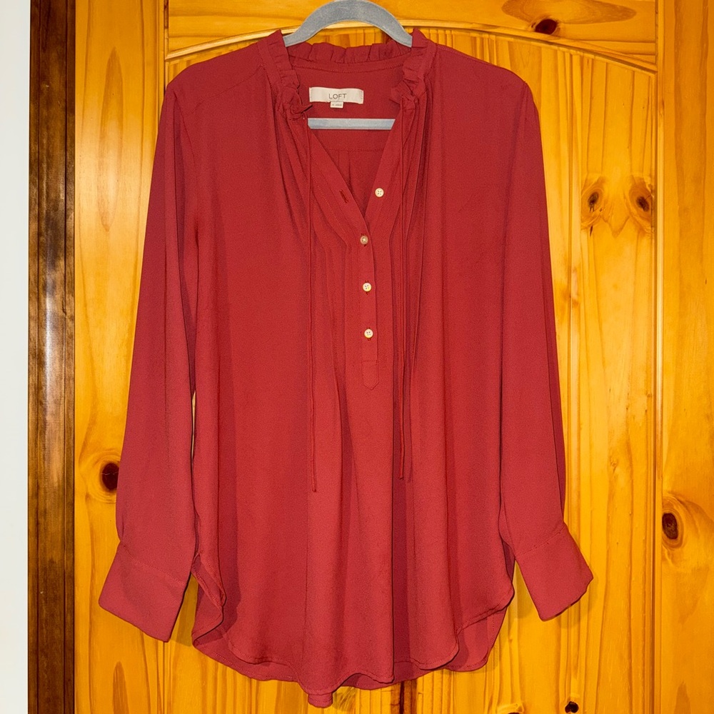 LOFT Women's Burnt Orange Blouse